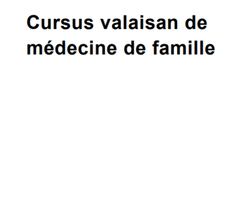 Cursus valaisan de médecin de famille